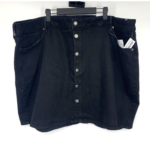 Old Navy Denim Skirt Black Jean Mini High Rise Button Down NWT - Picture 3 of 9